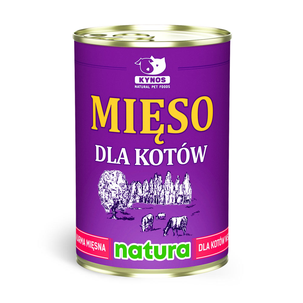 Mięso dla kotów NATURA, puszka 400g