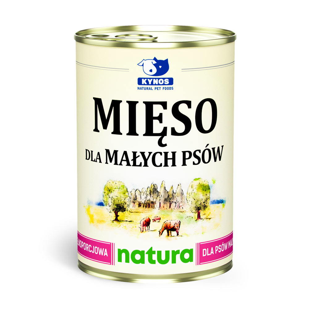 Mięso dla małych psów NATURA, puszka 400g